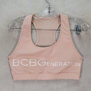 BCBGeneration Light Pink Classic Scoop Neck Tennis Activewear Running Sports Bra